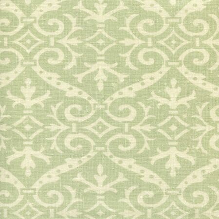 306495F-04 FRENCH DAMASK REVERSE Soft French Green on Tint Quadrille Fabric