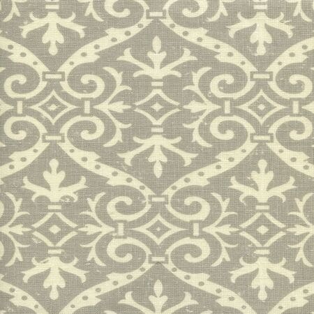 306495F-06 FRENCH DAMASK REVERSE Soft Gray on Tint Quadrille Fabric