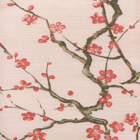 306504F CHERRY BRANCH Pale Pink Linen Cotton Quadrille Fabric