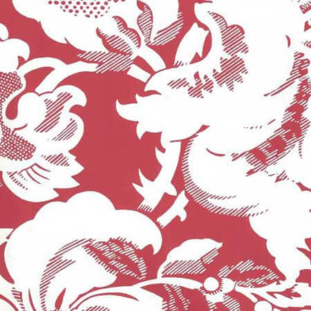 306589W DES GARDES REVERSE Burgundy On Off White Quadrille Wallpaper