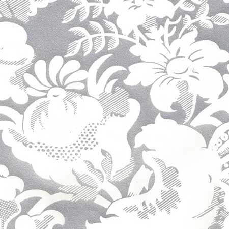 306592W DES GARDES REVERSE Silver Metallic On Off White Quadrille Wallpaper