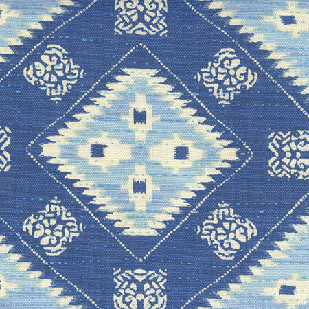 306620F-05 QUILT BATIK Multi Denim Blues Quadrille Fabric