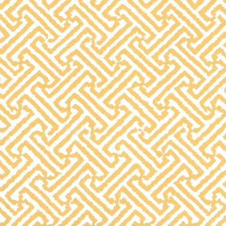 3080-19WP JAVA JAVA Yellow On White Quadrille Wallpaper