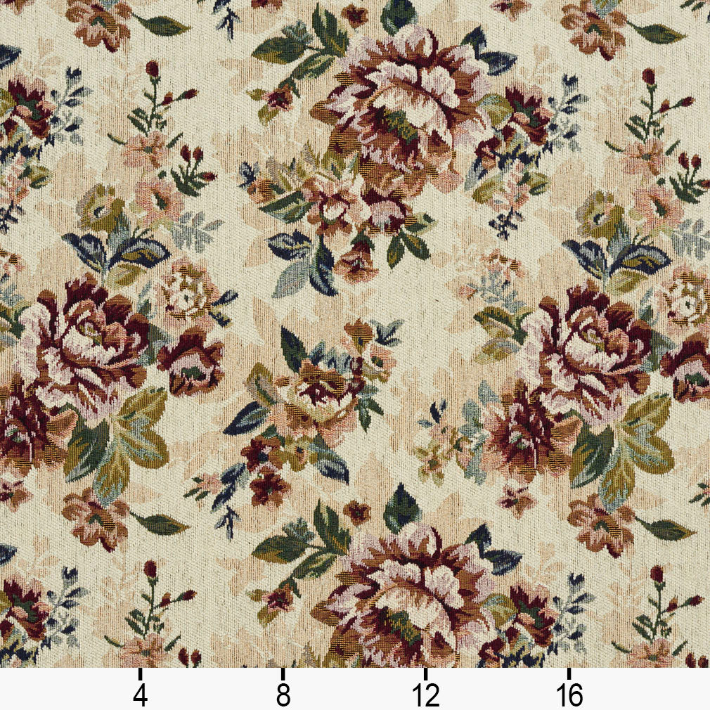 3178 Floral Harmony Red & Burgundy Charlotte Fabrics