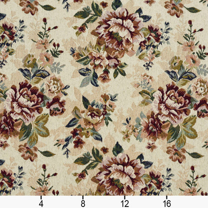 3178 Floral Harmony Red & Burgundy Charlotte Fabrics