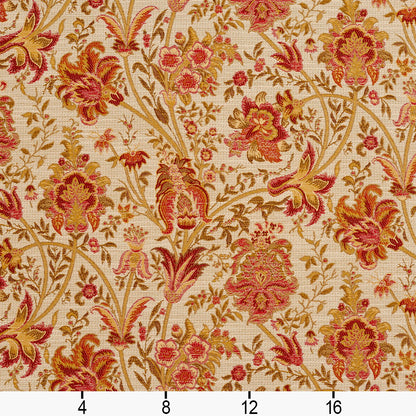 3221 Floral Tuscany Red & Burgundy Charlotte Fabrics