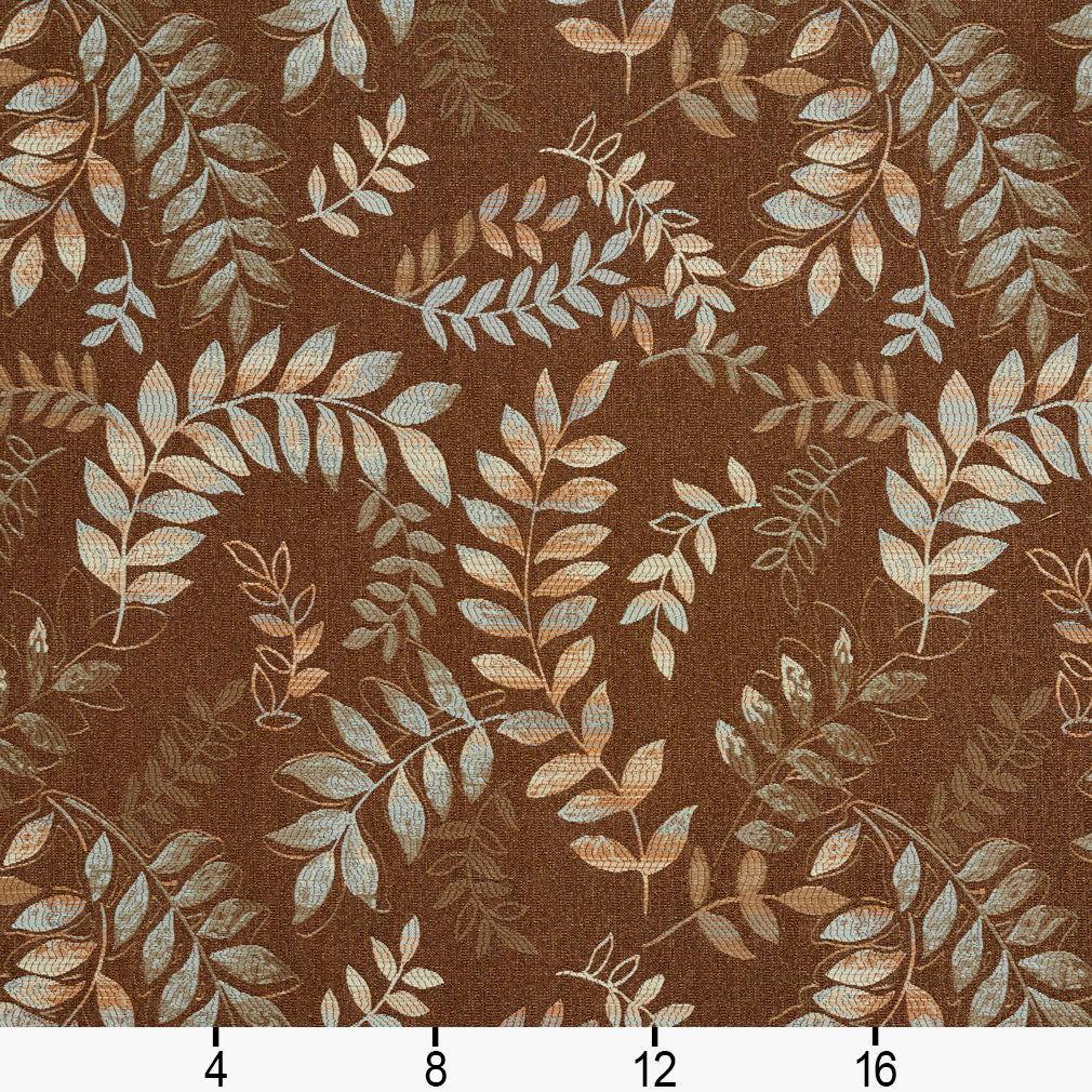 3242 Abstract & Geometric,Leaves Savannah Brown Charlotte Fabrics