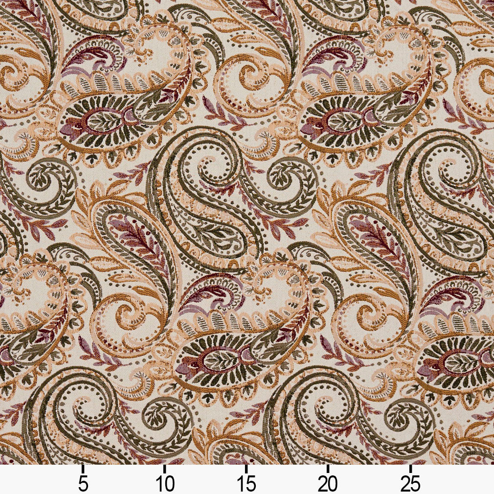 3260 Paisley Rosewood Green,Purple Charlotte Fabrics