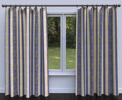 3280 Damask,Stripe Vintage Blue Charlotte Fabrics