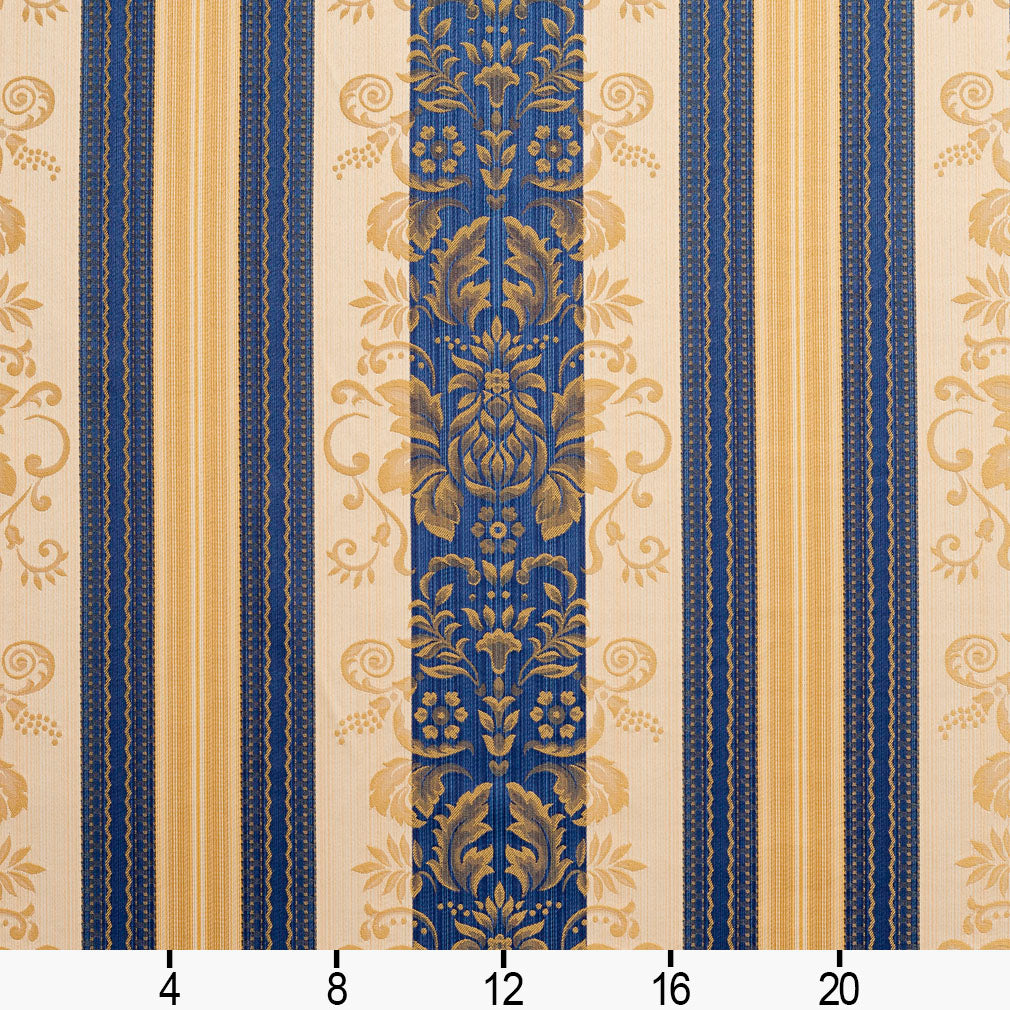 3280 Damask,Stripe Vintage Blue Charlotte Fabrics