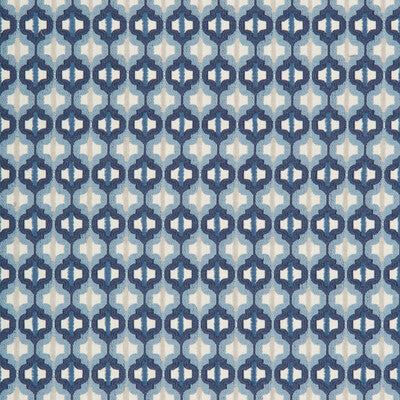 34794-5 TURNED OUT TILE MARINE KRAVET COUTURE UPHOLSTERY