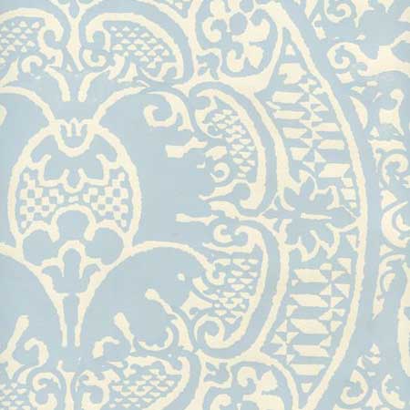 352000W-23OWP VENETO Windsor Blue On Off White Quadrille Wallpaper