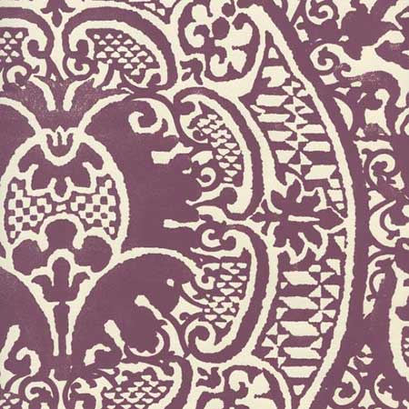 352000W-26OWP VENETO Plum On Off White Quadrille Wallpaper