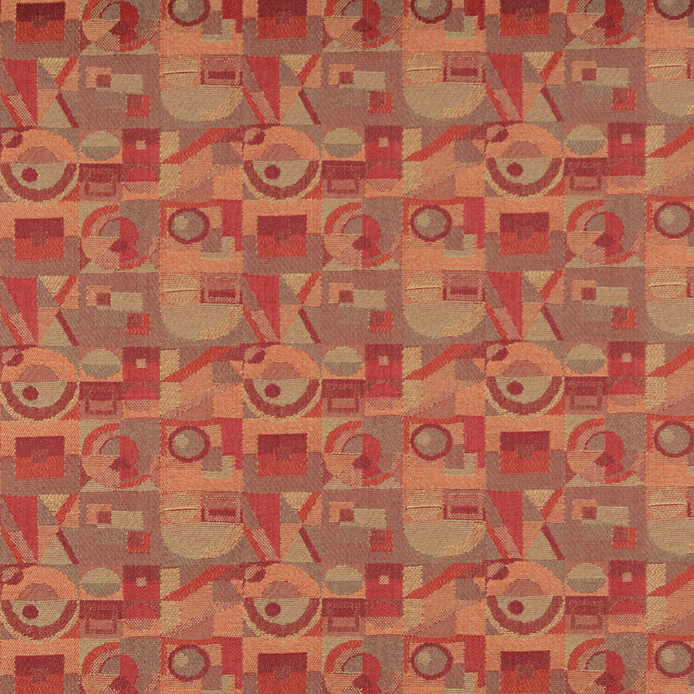 3572 Abstract & Geometric Pottery Orange & Rust Charlotte Fabrics