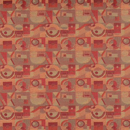 3572 Abstract & Geometric Pottery Orange & Rust Charlotte Fabrics
