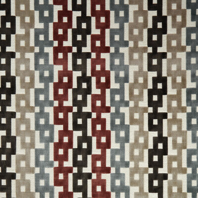 35856-921 CHAIN VELVET PAPRIKA/GREY KRAVET COUTURE UPHOLSTERY