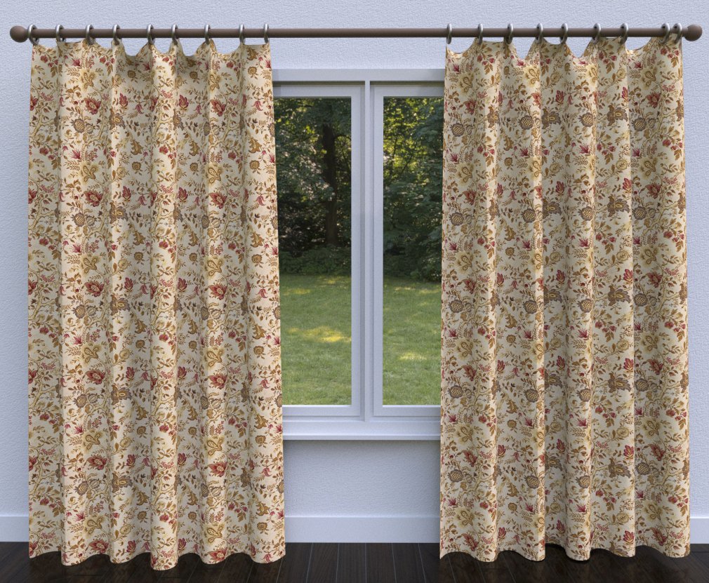3660 Floral Florence Gold & Yellow,Red & Burgundy Charlotte Fabrics