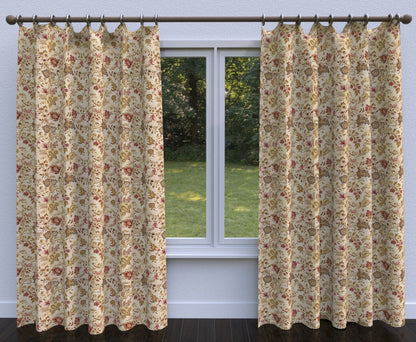 3660 Floral Florence Gold & Yellow,Red & Burgundy Charlotte Fabrics