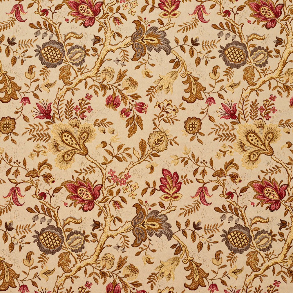 3660 Floral Florence Gold & Yellow,Red & Burgundy Charlotte Fabrics