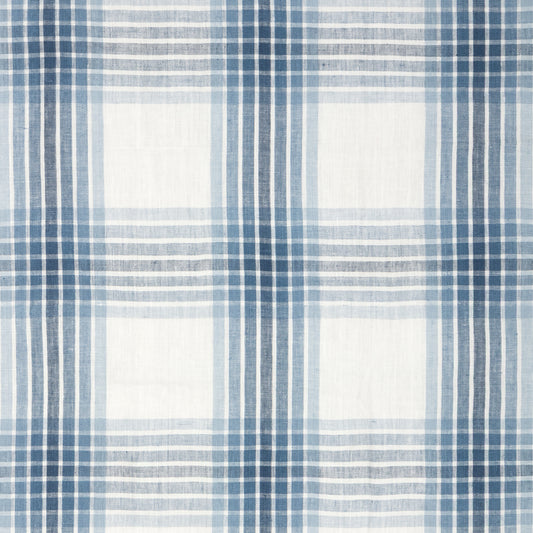 37646-5 KRAVET COUTURE ROYAL PALM PLAID BOCA BLUE