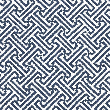 4010-18WP JAVA JAVA Navy On White Quadrille Wallpaper