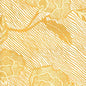 4060M-06WP FLORES II Inca Gold Cream On White Quadrille Wallpaper