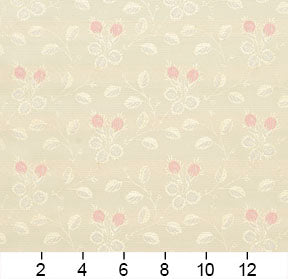 4145 Floral Rose Vine Pink,White & Ivory Charlotte Fabrics
