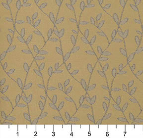 4317 Leaves Chambray Vine Gold & Yellow Charlotte Fabrics