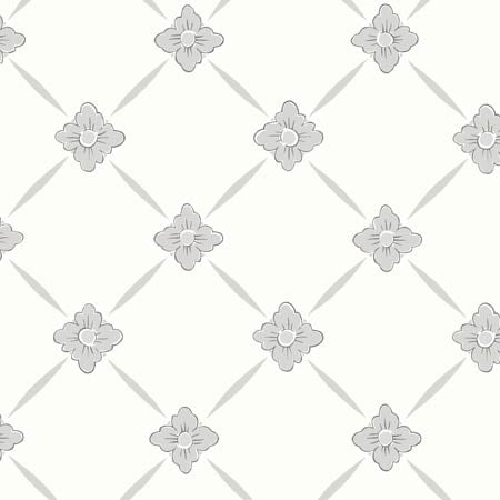 4505 LINNÉ Grey And Silver Schumacher Wallpaper