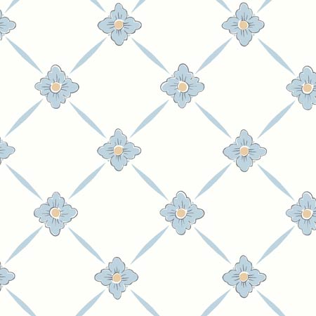 4506 LINNÉ Blue And Gold Schumacher Wallpaper