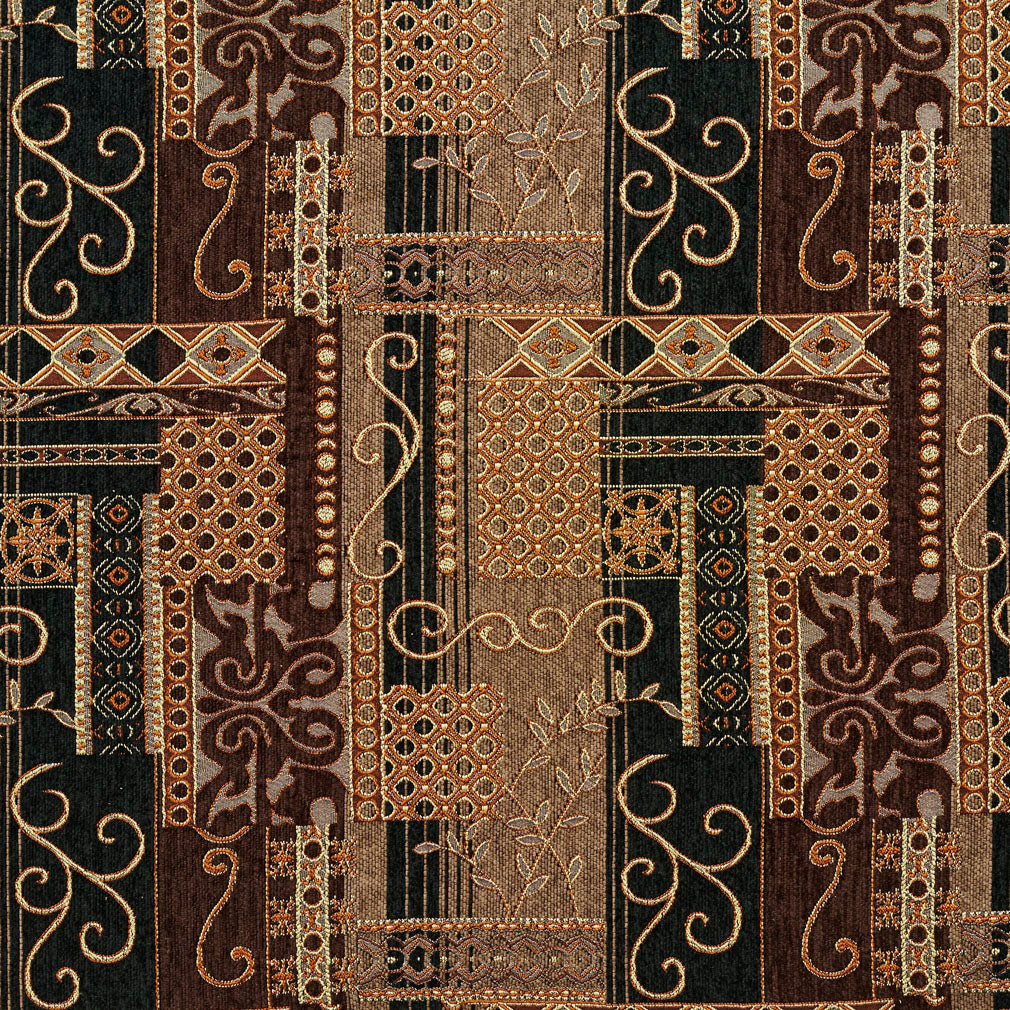 4541 Abstract & Geometric Topaz Black,Brown Charlotte Fabrics