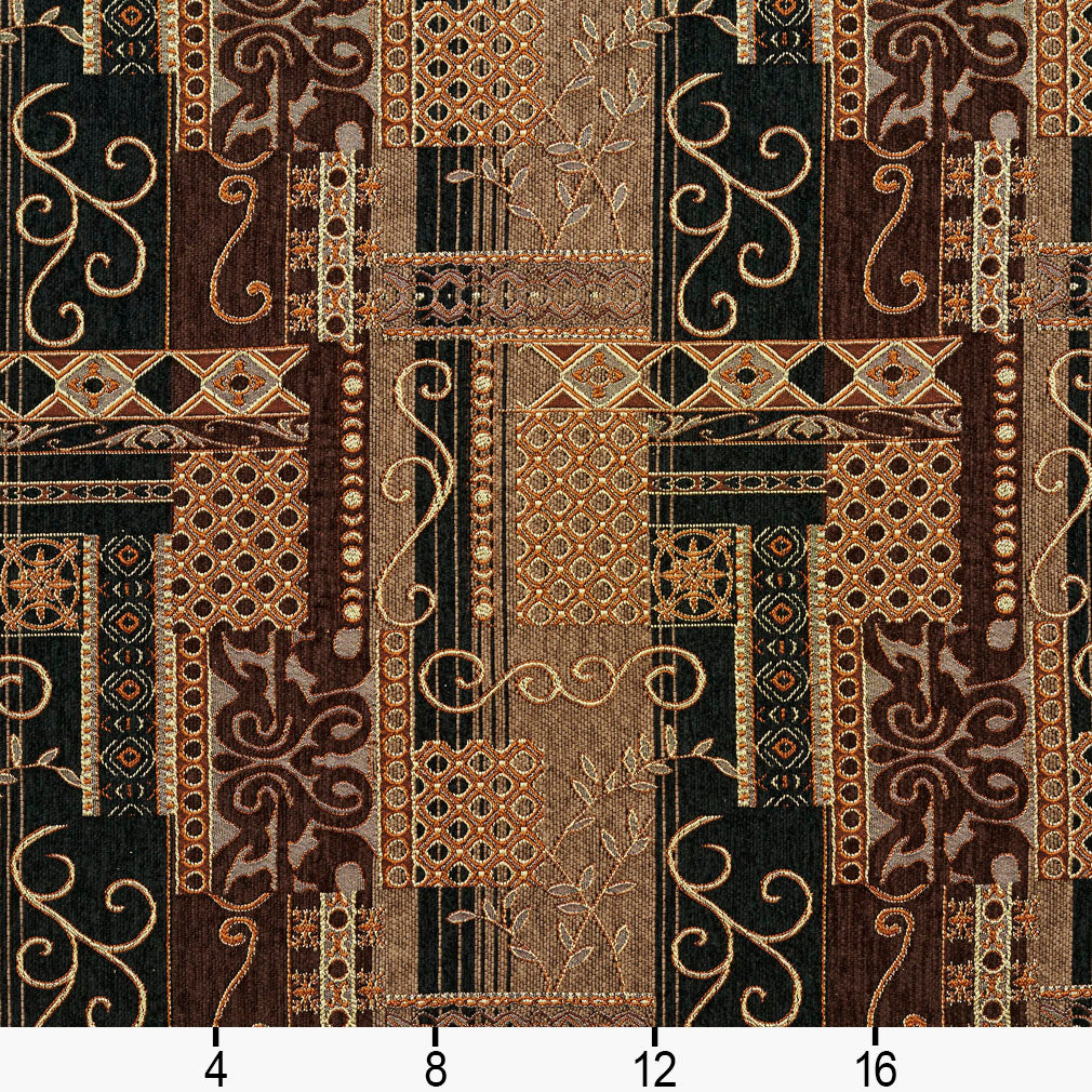 4541 Abstract & Geometric Topaz Black,Brown Charlotte Fabrics