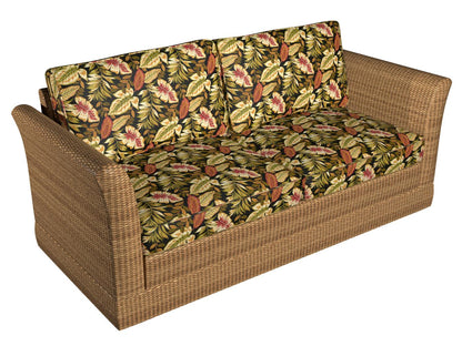 4630 Leaves,Tropical & Botanical Venice  Black,Coral & Peach Charlotte Fabrics