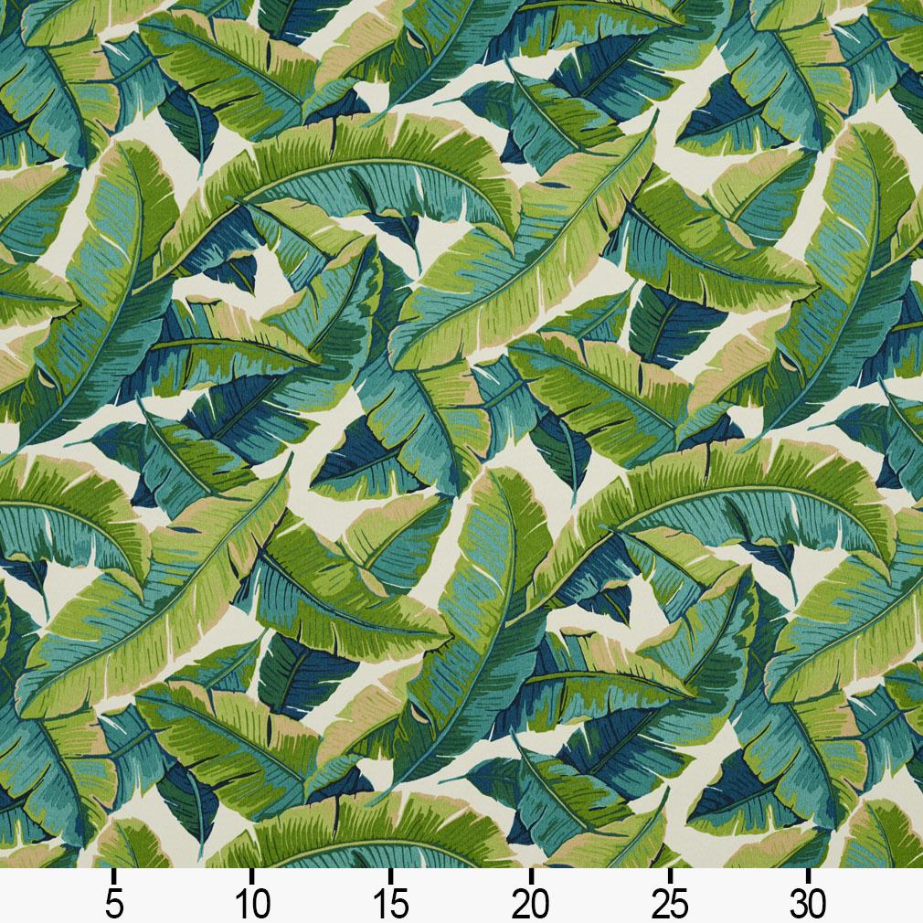 4635 Leaves,Tropical & Botanical Belize  Aqua & Teal,Green Charlotte Fabrics