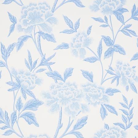 5004385 WHITNEY FLORAL Blue Schumacher Wallpaper