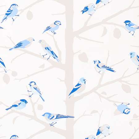 5005034 A-TWITTER Blues Schumacher Wallpaper