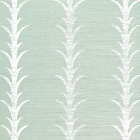 5006053 ACANTHUS STRIPE SISAL Seaglass & Chalk Schumacher Wallpaper