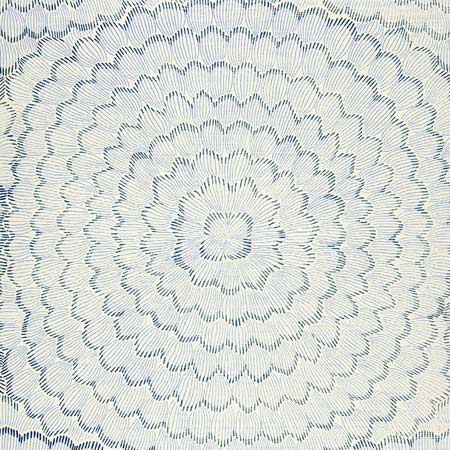 5006071 FEATHER BLOOM SISAL Two Blues Schumacher Wallpaper