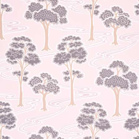 5009101 TREE RIVER Blush Schumacher Wallpaper