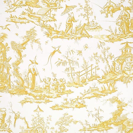 5012051 SHENGYOU TOILE LINEN Yellow Schumacher Wallpaper