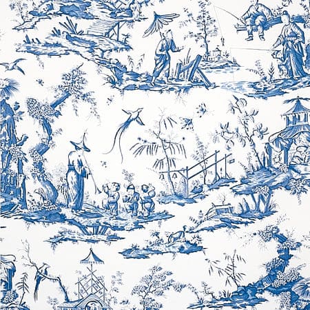 5012052 SHENGYOU TOILE LINEN Blue Schumacher Wallpaper