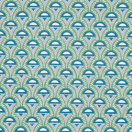 5012082 ABELINO Green & Peacock Schumacher Wallpaper