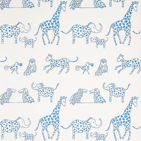 5012470 JUNGLE JUBILEE Blue Schumacher Wallpaper