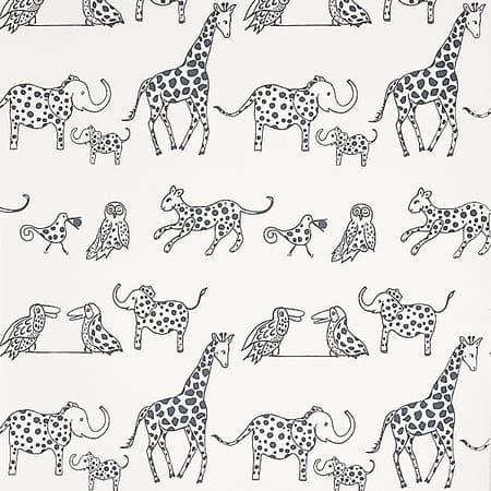 5012471 JUNGLE JUBILEE Charcoal Schumacher Wallpaper