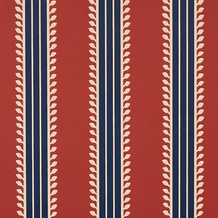 5012852 ETRUSCAN STRIPE Red & Blue Schumacher Wallpaper