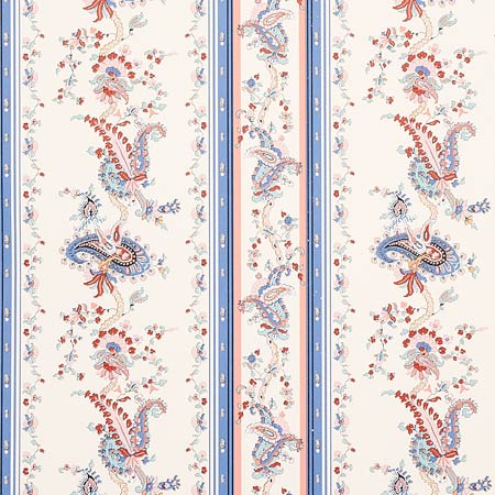 5012891 ELENA PAISLEY STRIPE Blue Schumacher Wallpaper