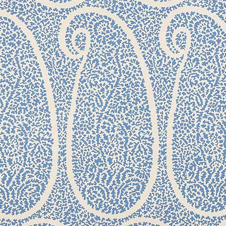 5013030 AMBALA PAISLEY SISAL Bright Blue Schumacher Wallpaper