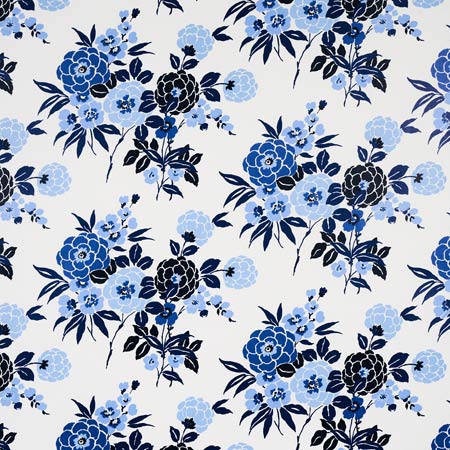 5013130 VALENTINA FLORAL Blues Schumacher Wallpaper