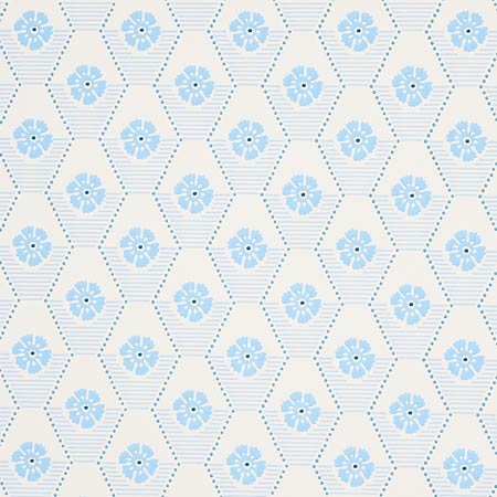 5013161 HIVE BLOOM Blues Schumacher Wallpaper