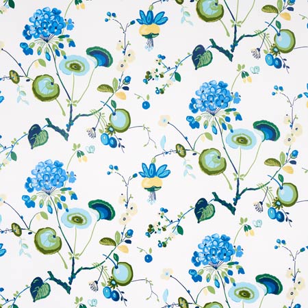 5013210 VASILY Green & Blue Schumacher Wallpaper